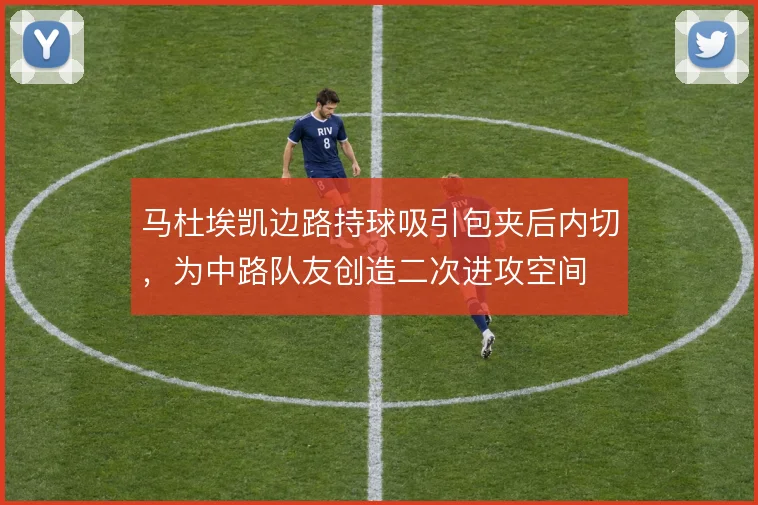 马杜埃凯边路持球吸引包夹后内切,为中路队友创造二次进攻空间