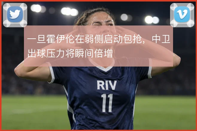 一旦霍伊伦在弱侧启动包抢,中卫出球压力将瞬间倍增